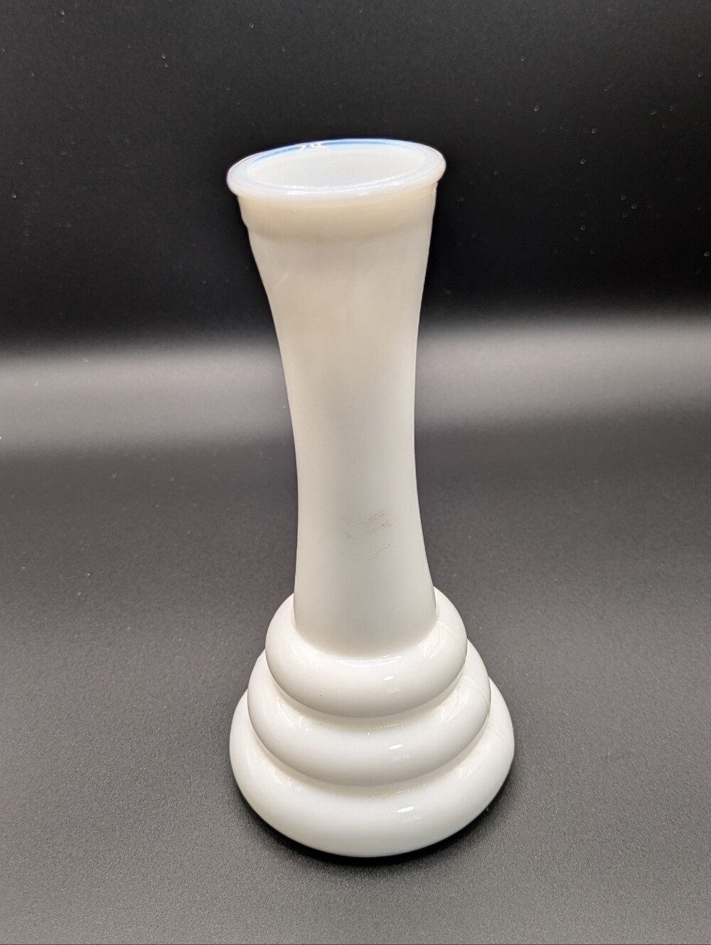 White Milk Glass Bud Vase - Classic Tapered Design